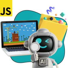 Язык программирования JavaScript + AI. Проектное обучение + геймификация + AI-помощники - КИБЕРшкола программирования для детей, компьютерные курсы для школьников, начинающих и подростков - KIBERone г. Нефтеюганск