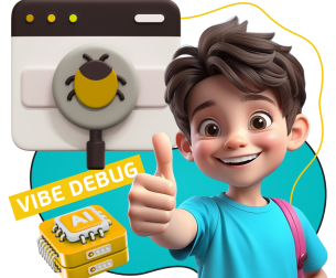 Тестирование & Vibe Debug. Охотники за багами - КИБЕРшкола программирования для детей, компьютерные курсы для школьников, начинающих и подростков - KIBERone г. Нефтеюганск